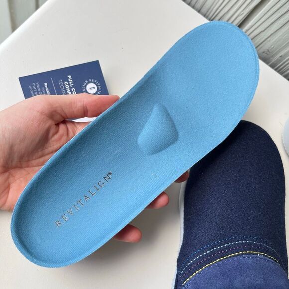 Revitalign Eden Wool Suede Orthopedic Slip-On Clog Navy Grey SZ 9B NWOB - Picture 10 of 12